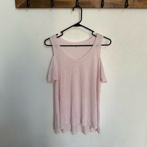 SO Light Pink Cold Shoulder Tee